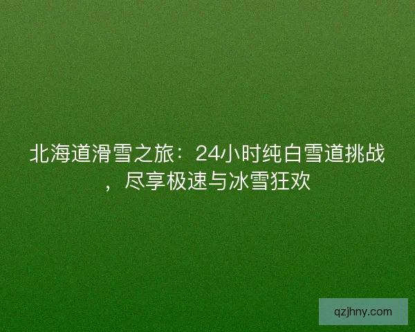 北海道滑雪之旅:24小时纯白雪道挑战,尽享极速与冰雪狂欢 北海道滑雪之旅:24小时纯白雪道挑战,尽享极速与冰雪狂欢