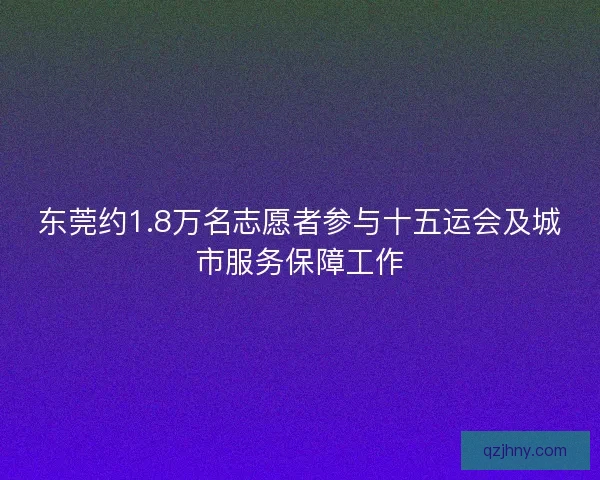 东莞约1.8万名志愿者参与十五运会及城市服务保障工作 东莞约1.8万名志愿者参与十五运会及城市服务保障工作